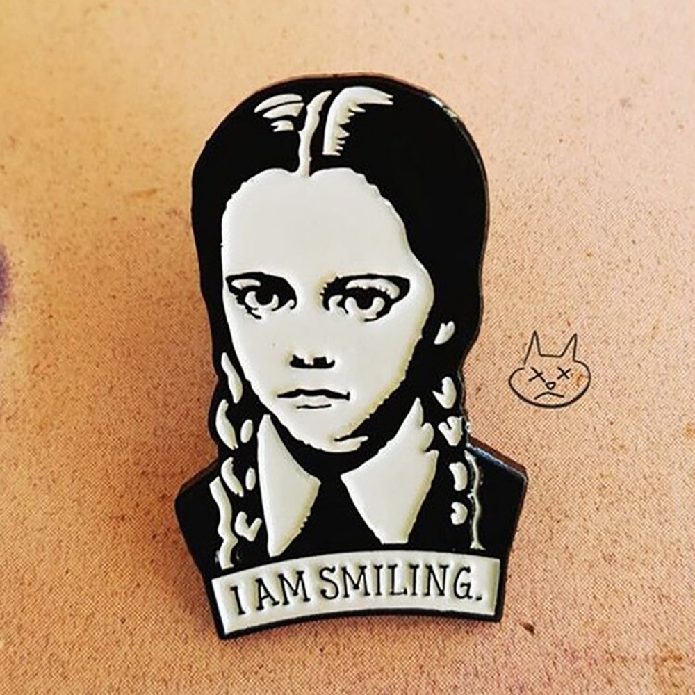 Super Darling Goth Wednesday Addams Brooch Pin